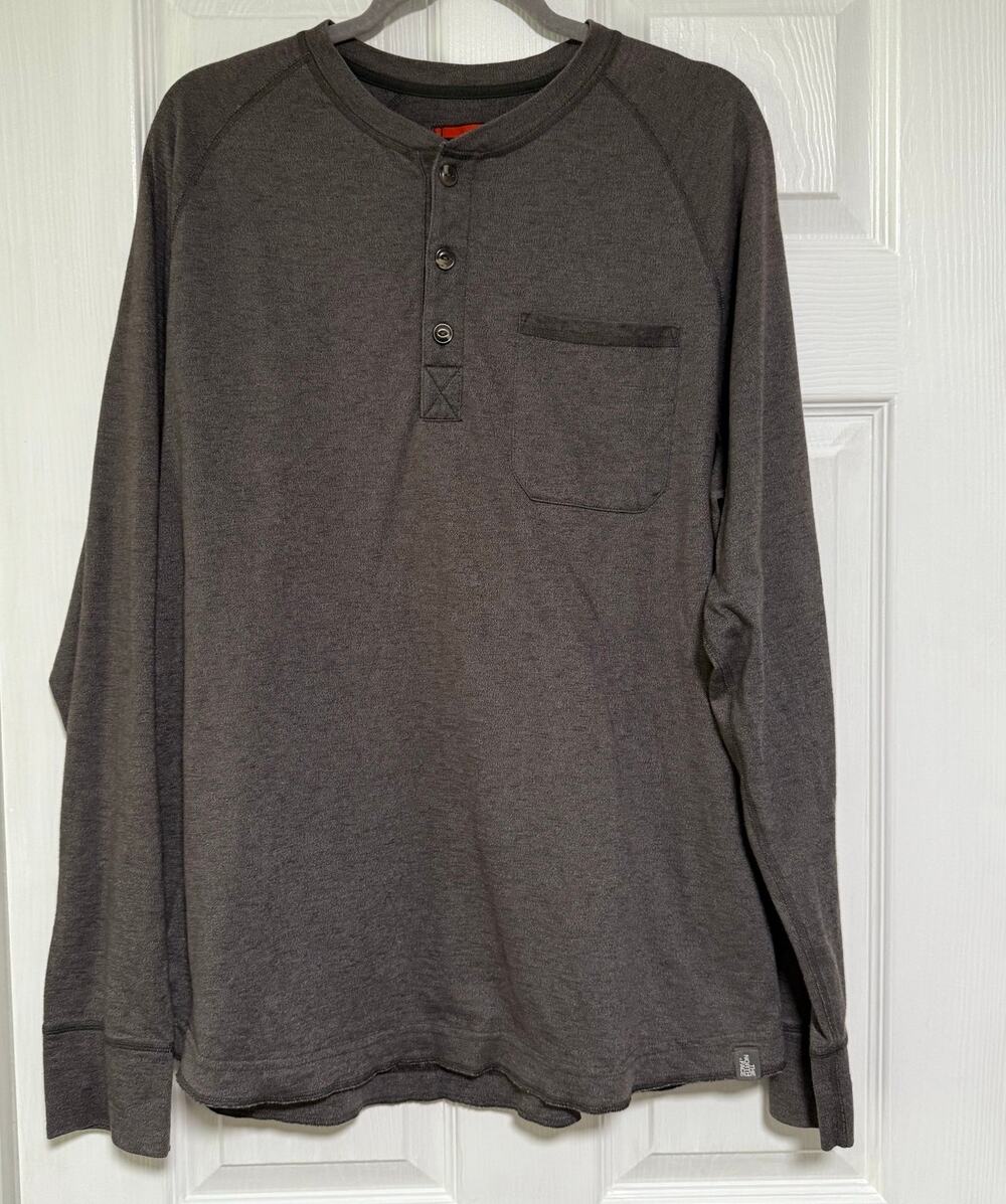 The North Face Men's Gray Henley Long Sleeve Shirt Size XL